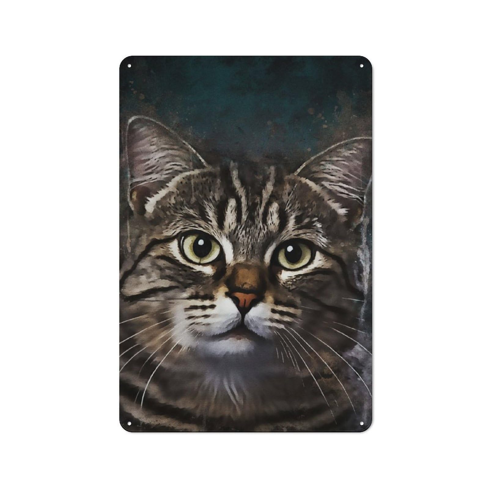 Junmoney Splatter Cat Vintage-Inspired Tin Sign 30X20cm For Garage Or Workshop, For Garage, Workshop And Man Cave Decoration