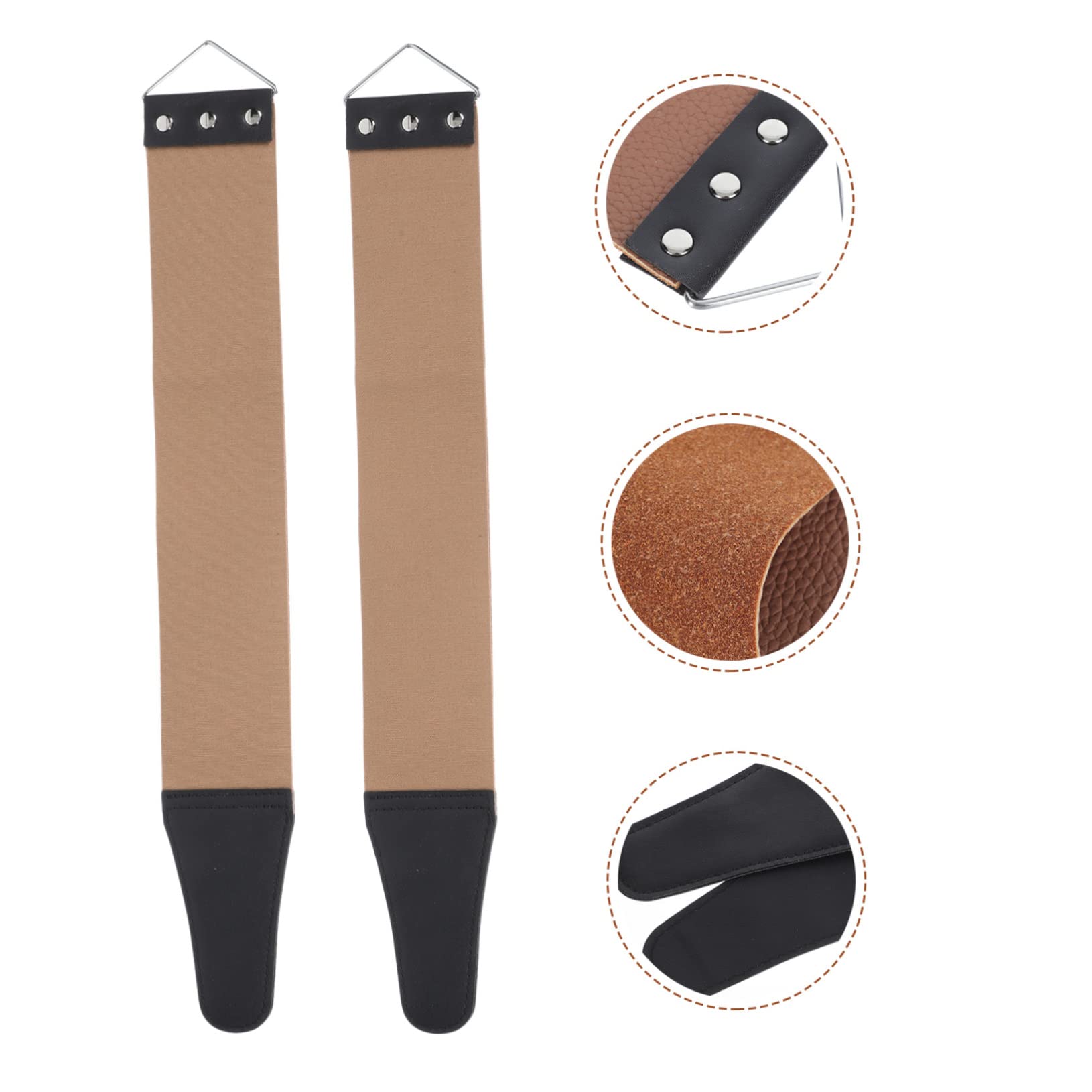 FOMIYES 2pcs Barber Sharpening Cloth for Razor Double-sided Strop Men's Razor Straps Home Use Shaving Tool Random Color