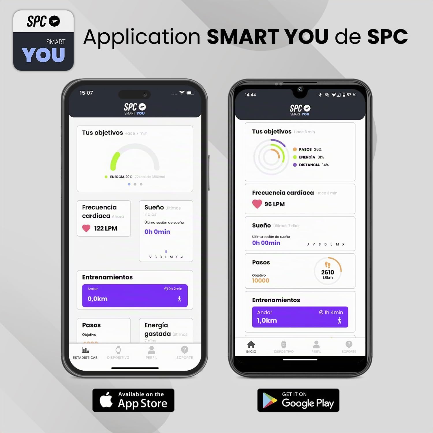 SPC SMARTEE Duo 3 - Montre connectée AMOLED 1,93", Beige | 2 bracelets, appels connectivité Bluetooth, autonomie 7 jours, 100 sports, IP68 et suivi via l'application SPC SMART YOU