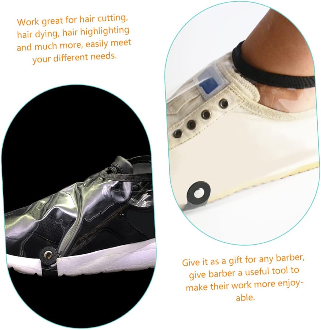 1Pair Shoe Covers for Hair Stylist Haircut Shoe Protectors Durable and Transparent for Barbers Food Servers and Painters Keeps Shoes Clean