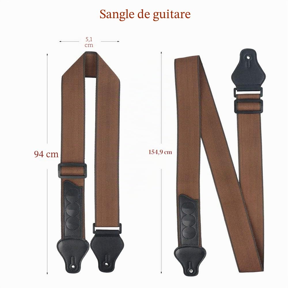 SUNYIN Kit d'accessoires pour support et câble pour guitare, tête, starp, accordeur, 3 médiators de guitare pour cadeau pratique pour débutants