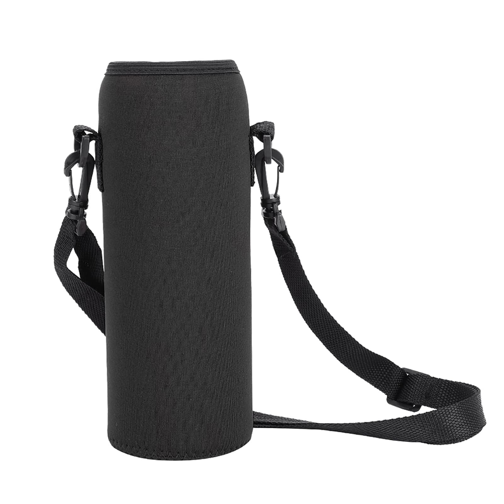 HERCHR 1000ML Water Bottle Carrier, 19x8cm/7.5x3.1in Neoprene Drinking Bottle Cover with Adjustable Strap Portable Thickened Insulated Cup Sleeve for Stainless Steel Glass Plastic Bottles (Black)