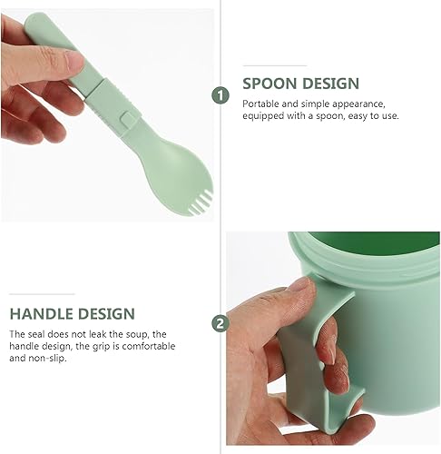 Miniatura 6 de DOITOOL Tazón de sopa para microondas con tapa, recipientes de sopa de 34 onzas con cuchara, recipientes reutilizables para llevar, cuencos de sopa