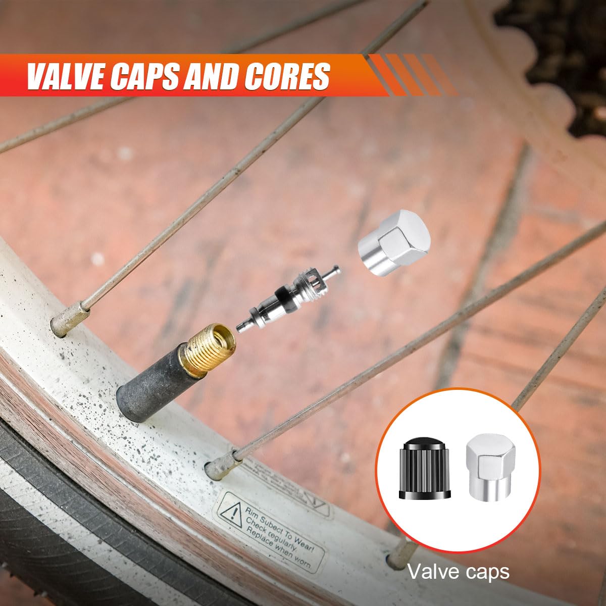 10-120 PSI Heavy Duty Gonfiatore per pneumatici con manometro, include mandrino ad aria a doppia testa, strumento a 4 vie, nucleo valvola, tappi valvola stelo, attacchi compressore d'aria per
