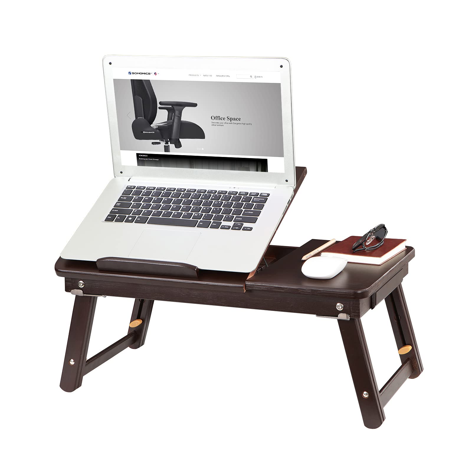 Buy SONGMICS Laptop Desk for Bed Sofa with Adjustable Tilting Top