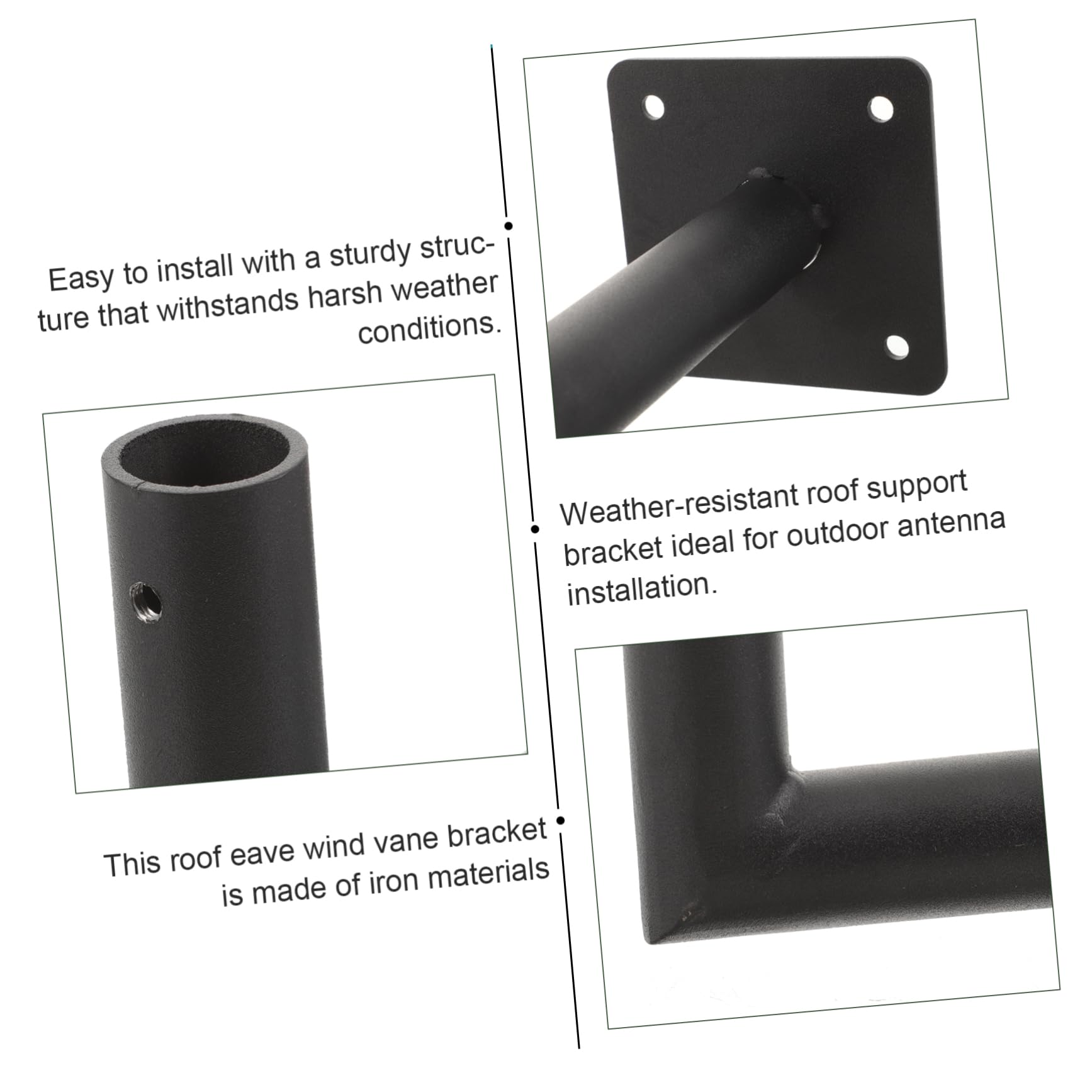 SOLUSTRE 1set Antenna Roof Mount Bracket Sturdy Weather Vane Mount for Outdoor Tv Antennas Easy Installation Secure Anchoring Compact Design for Roofs for Various Flagpole