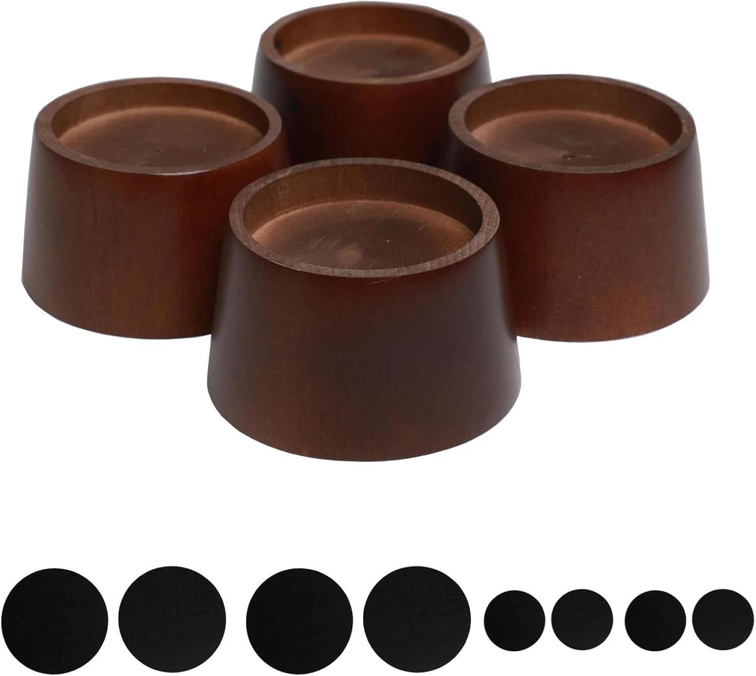 Wooden Furniture Risers 2 Inch Tapered Bed Risers Set of 4, Heavy Duty Wood Bed Lifts Risers for Table, Sofa, Couch, Desk and Dresser 2inch Tapering