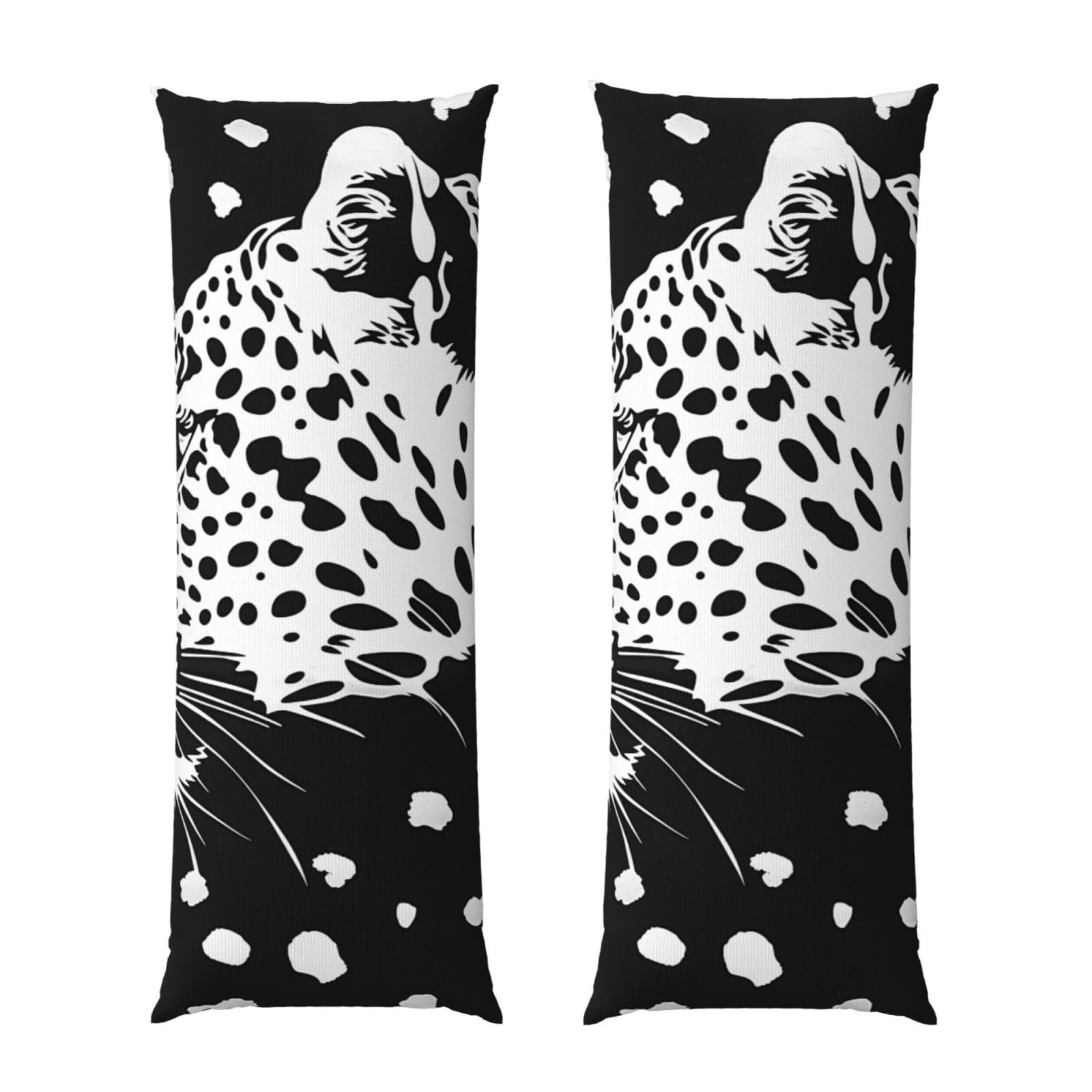 Body Pillow Cover 20x54 Inch, Black Leopard Print Print Long Lumbar Pillow Case with Zipper Long Body Pillowcase Decorative for Bed Sofa Bedroom