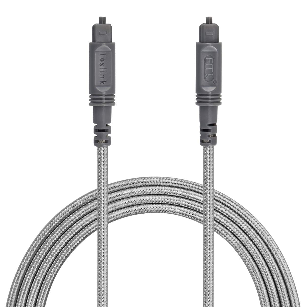 EMKOptical Audio Cable Digital Toslink Cable 6.6ft - [ Ultra-Durable Nylon Braided Jacket ] Slim Flexible and Durable Fiber Optic Cord for Home Theater, Sound bar, TV, PS4, Xbox and More