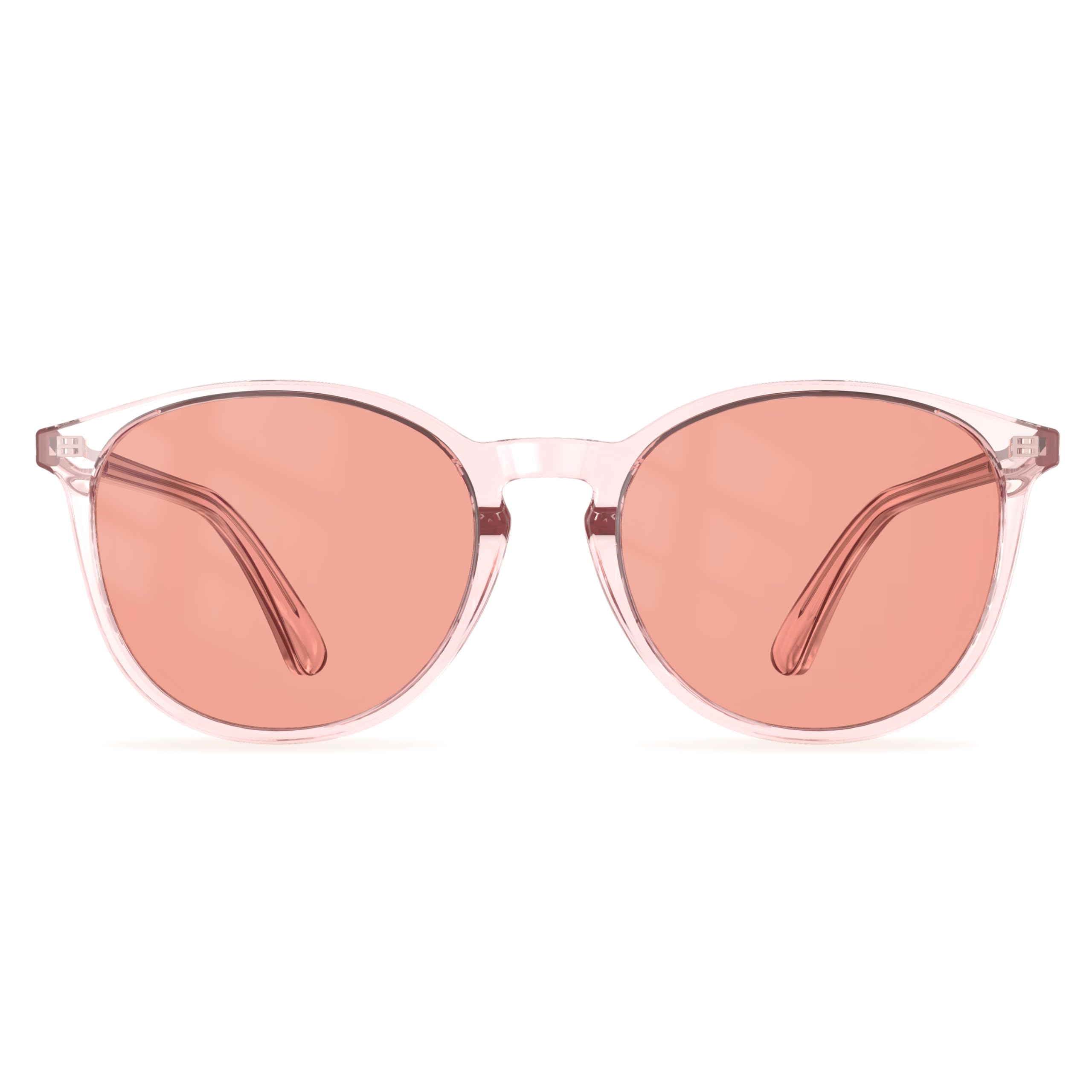 Bloomoak Lunettes anti-migraine teintées rose rétro rond anti-lumière bleue FL-Flex photophobie fatigue oculaire