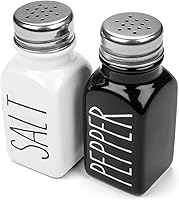Vista 1 de Heartland Home Farmhouse - Juego de saleros y pimenteros de cerámica con tapas extra. Juego de salero y pimentero 100% de gres, salero y pimentero