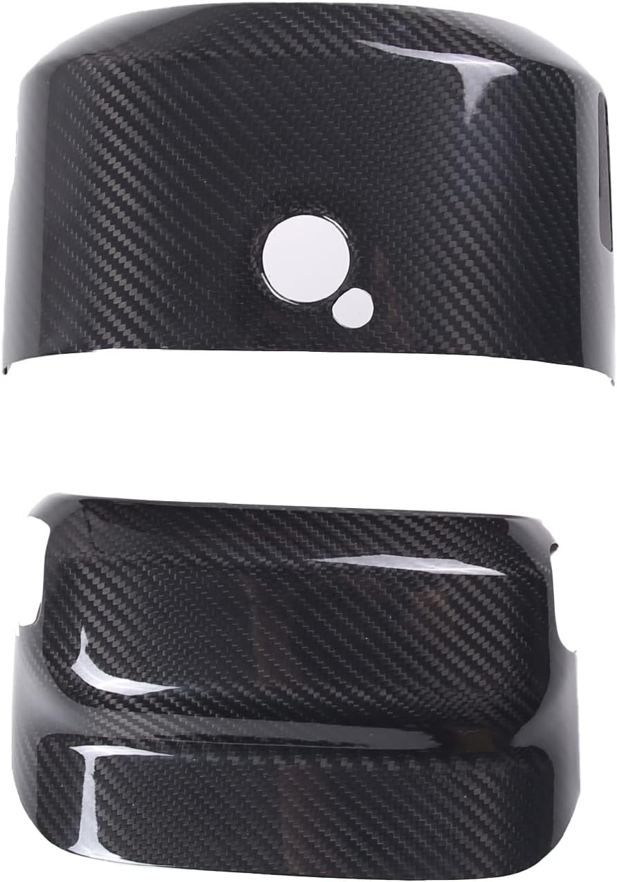 Steering Wheel Base Upper Trim Cover Compatible with Corvette C7 Stingray 2014-2019 100% Real Carbon Fiber,Steering Wheel Base Telescoping Cover Trim (Steering Wheel Base Telescoping Cover Trim 2PCS)