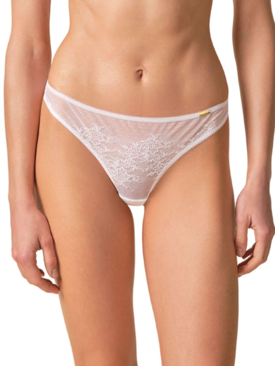 Gossard Women's White Glossies Lace Thong Panties, M