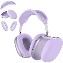 3 in 1 Silicone Case Cover for AirPods Max 2/ AirPods Max Headphones, Anti-Scratch Ear Pad/Ear Cups/Headband for AirPod Max, Accessories Silicone Protector for Apple AirPods Max Purple
