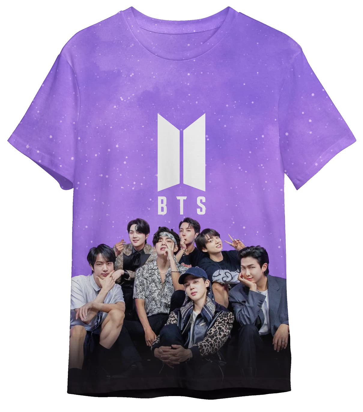 FUNKY MONKEY BTS Army K Pop T Shirt, Top for Girls and Women’s. 3D Printed. Cotton Mix Material. Sizes from 5-6 Years Till 2XL.