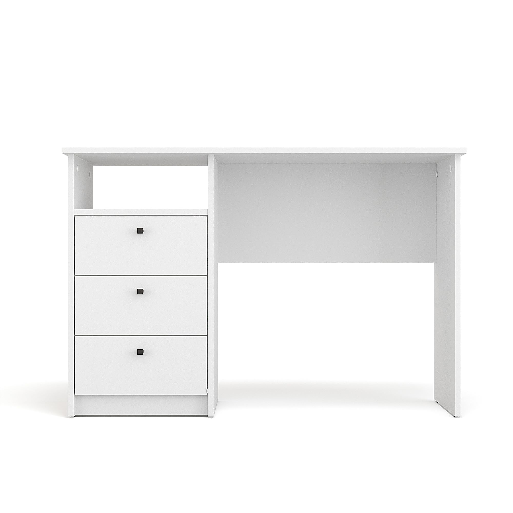 KOMTO Oslo - Scrivania con cassetti, scrivania da ufficio, piccolo tavolo da lavoro, scrivania per bambini, con spazio di archiviazione, colore bianco, 110 x 50 x 74 cm