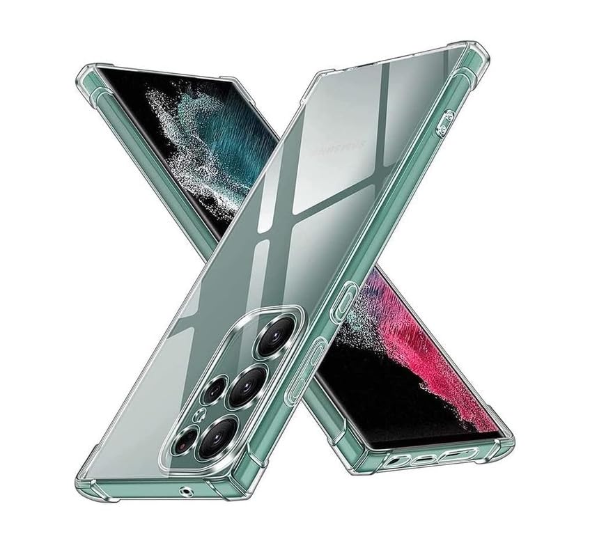 Image of Case Creation New Samsung S24 Ultra Premium Imported 0.3mm Crystal Clear Totu Silicone Transparent Flexible Soft Corner Protection with TPU Slim Back Case Color Cover for S24 Ultra