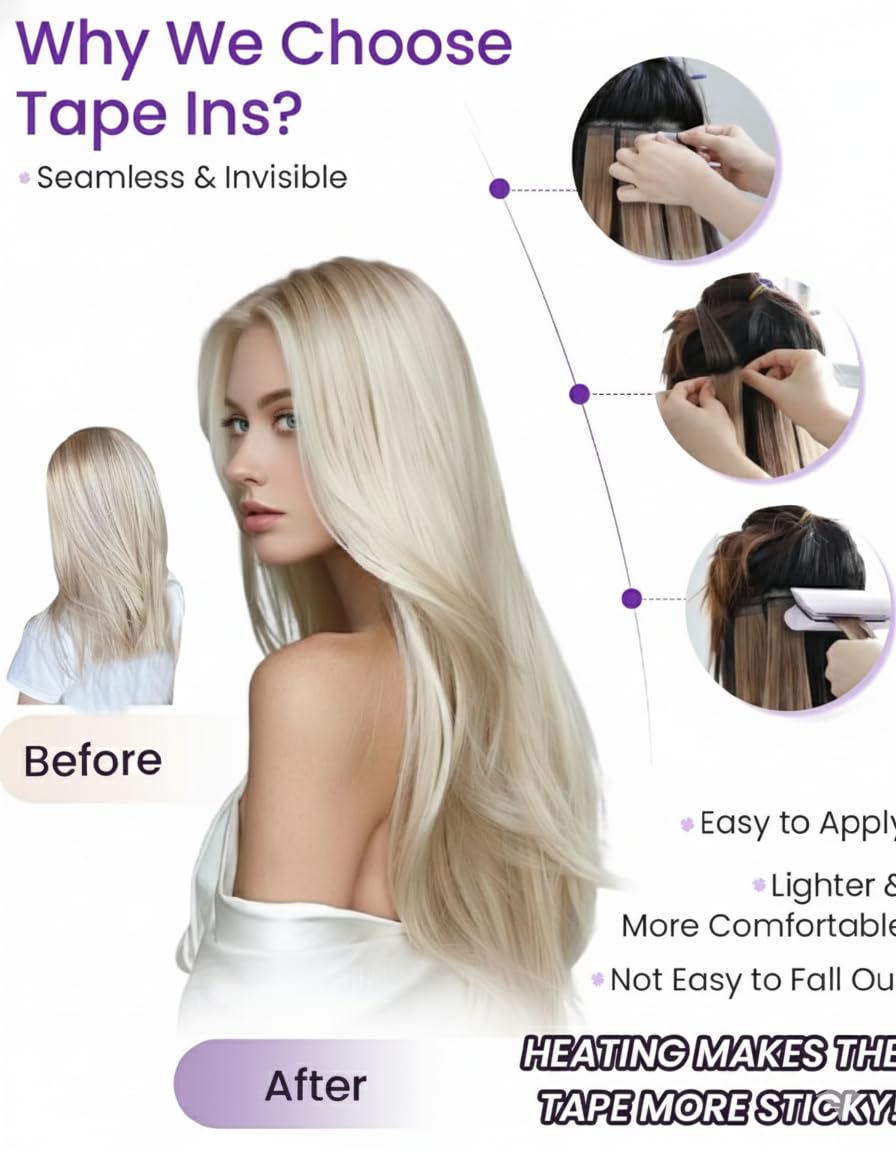 LaaVoo Tape in Extensions Darkest Brown Hair Extensions Tape in Real Human Hair Tape on Hair Extension Human Hair Seamless Brown16inch 40pcs 80g