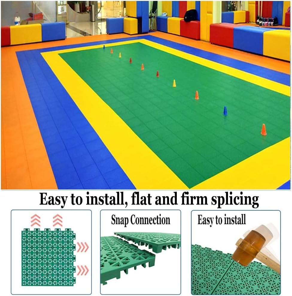 Alfombra deportiva modular entrelazada impermeable evita daños en suelo de casa 7