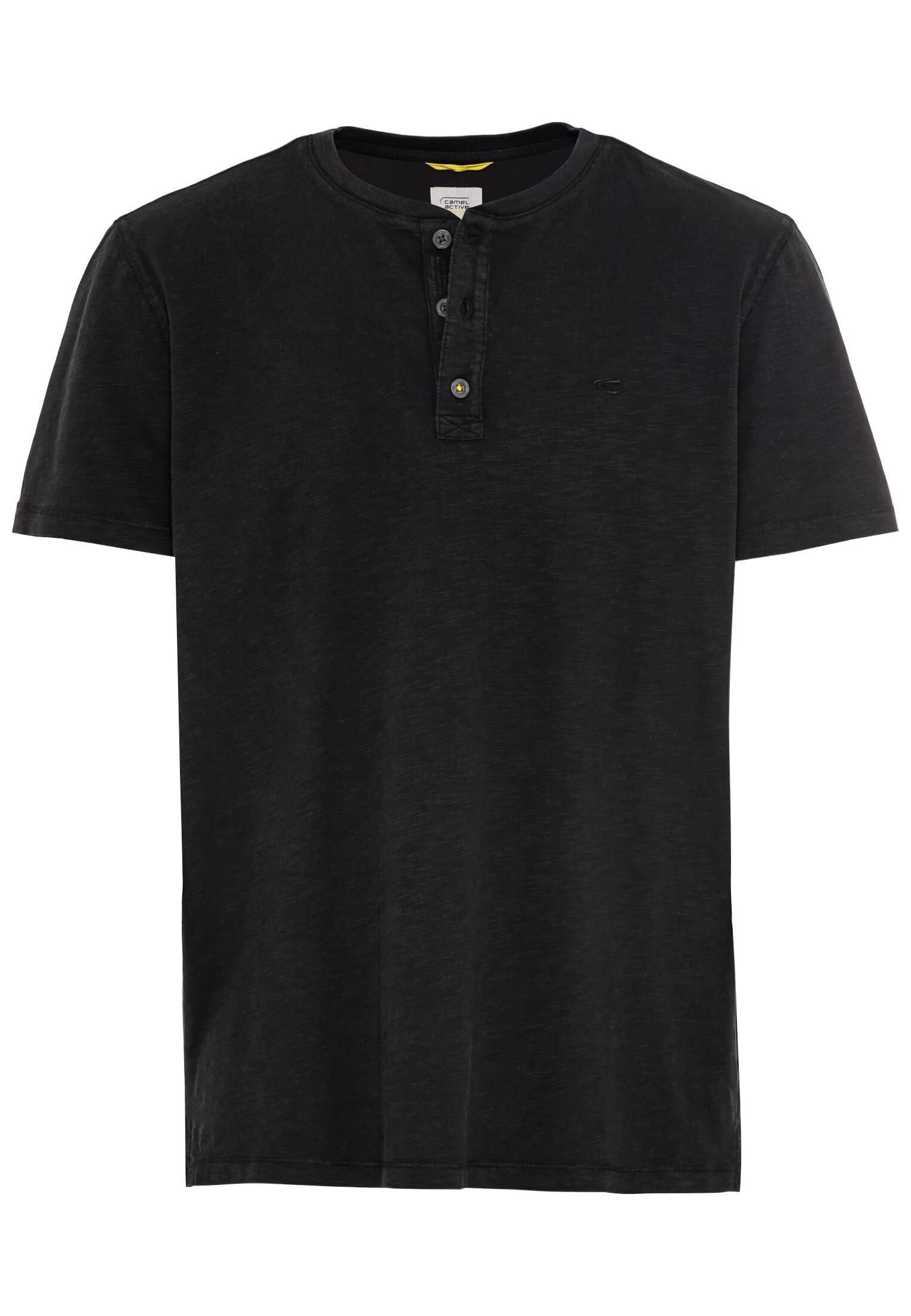 camel active Koszulka Mężczyźni T-shirt Henley z krótkim rękawem z zapięciem na guziki