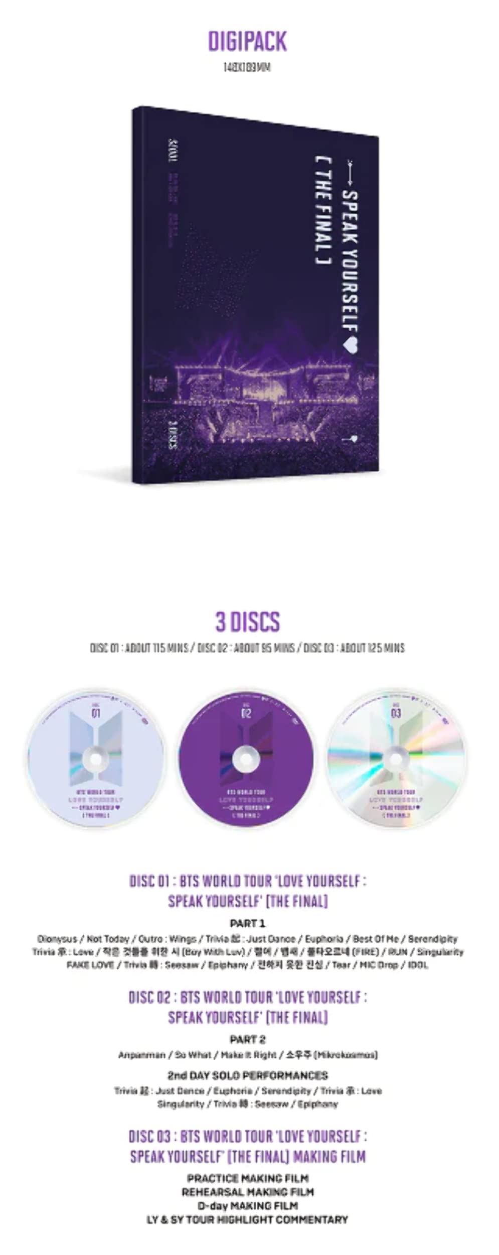 BTS World Tour 'Love Yourself Speak Yourself' The Final - incl