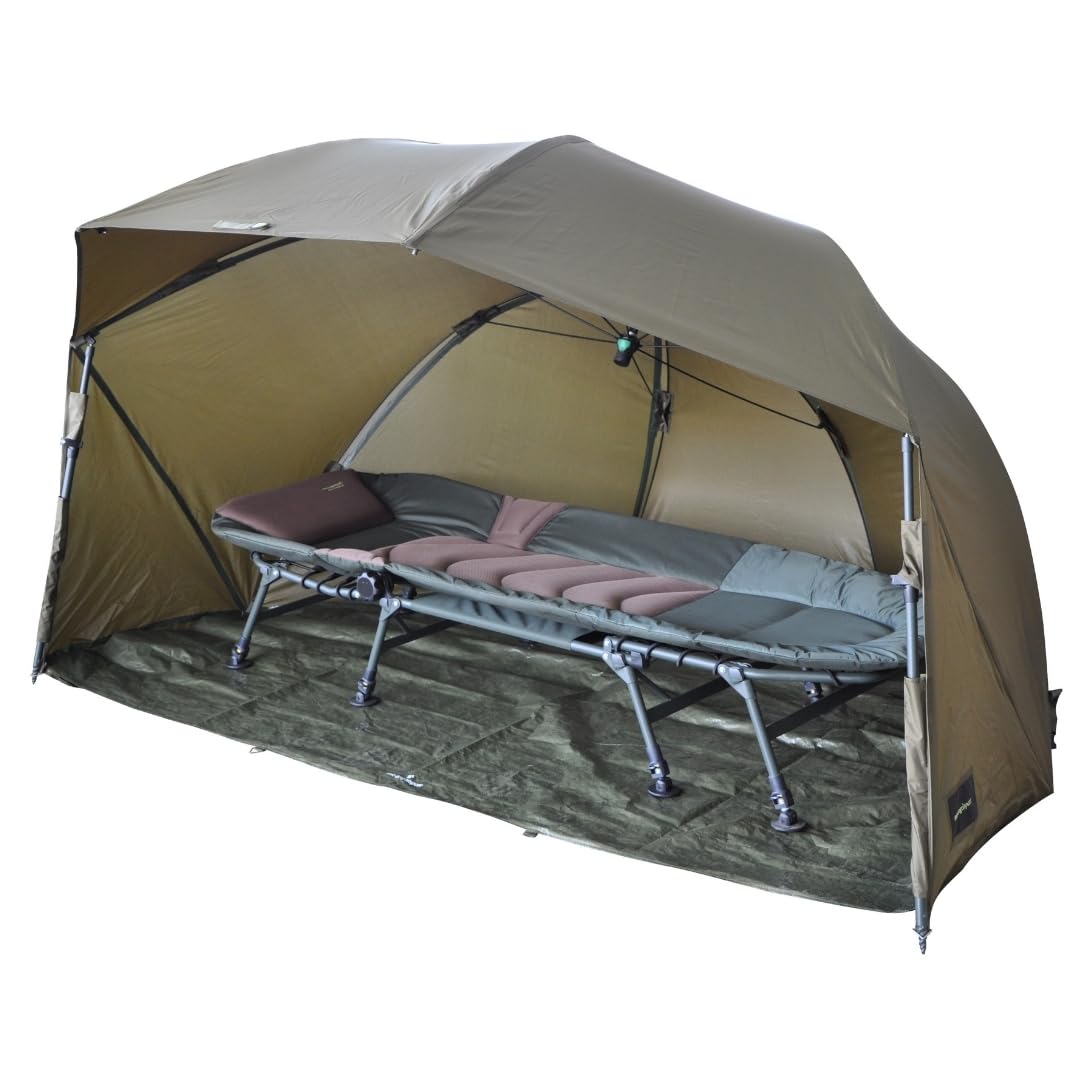MK-Angelsport Fast Session Brolly Shelter – Tienda vivac para pesca, con martillo de goma