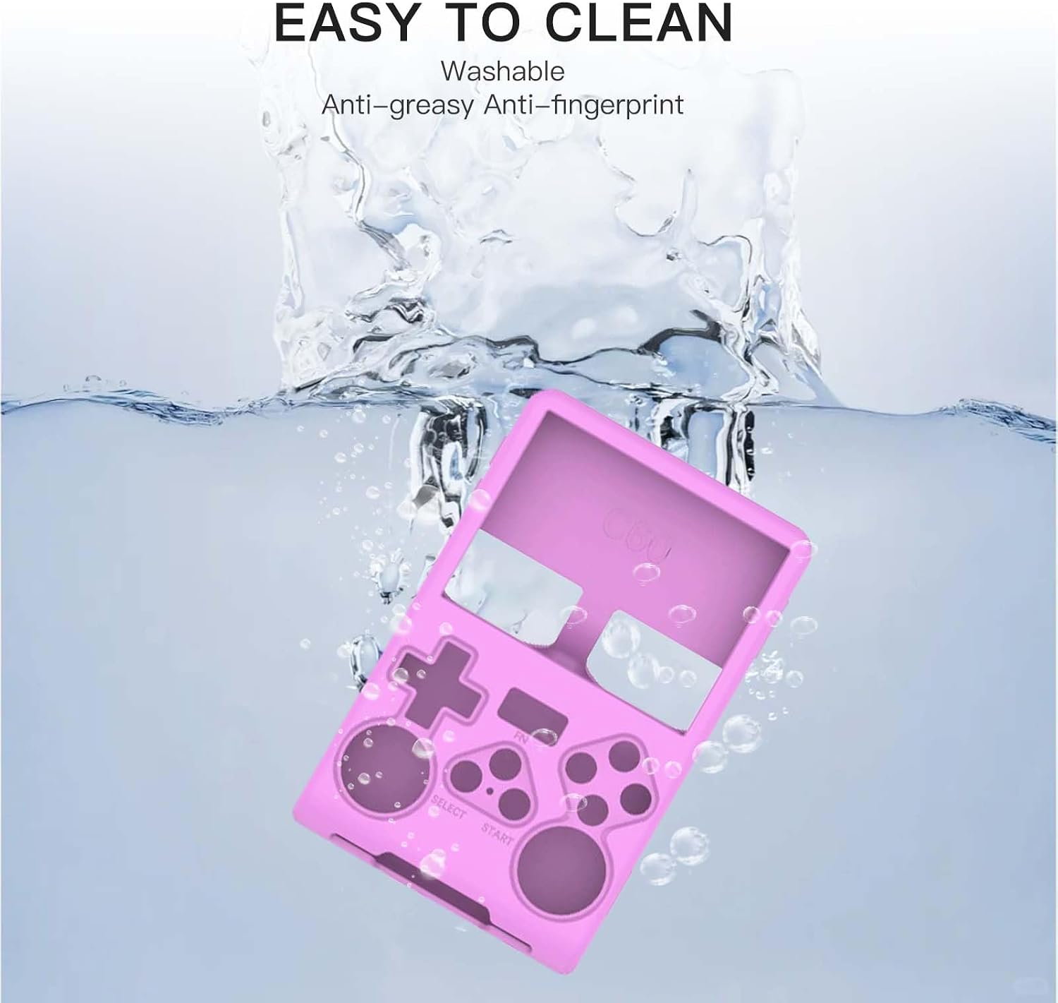 Case Cover for R40S Pro Handheld Game Console, Slim Soft Silicone Protective Case with Lanyard for R40S Pro, Anti-Scratch,Shockproof,Purple image 3