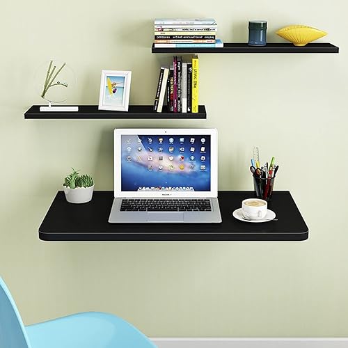 Miniatura 4 de Aigoss Mesa de pared plegable flotante para laptop, escritorio plegable, mesa de comedor, mesa de lavandería, estante de pared plegable, escritorios