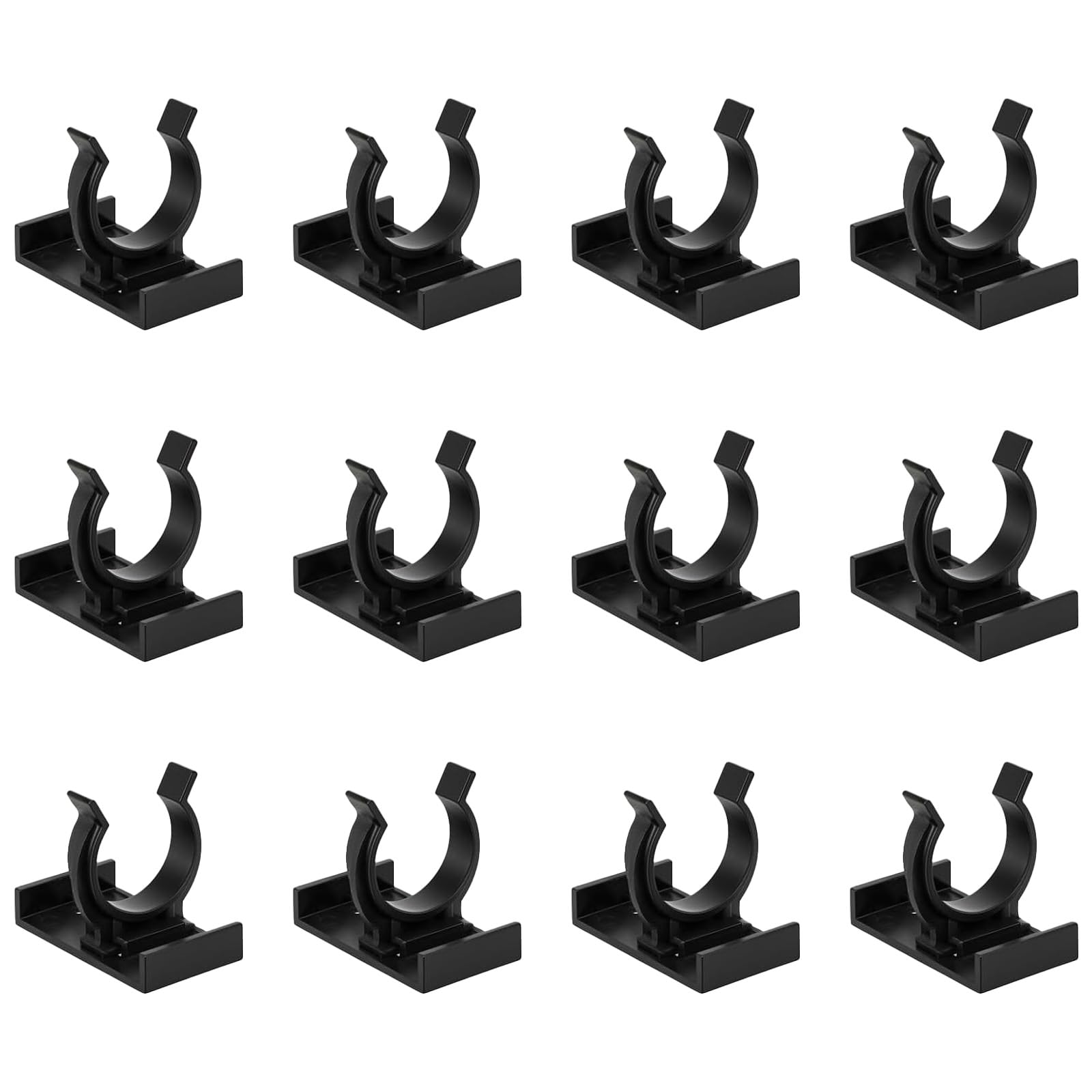12PCS Black Thick Adjustable Furniture Leg Clips, Cabinet Kickboard Base Clips for Kitchen Board Chair Support Leveling, Heavy Duty Table Clips for Sofa Cabinet Workbench