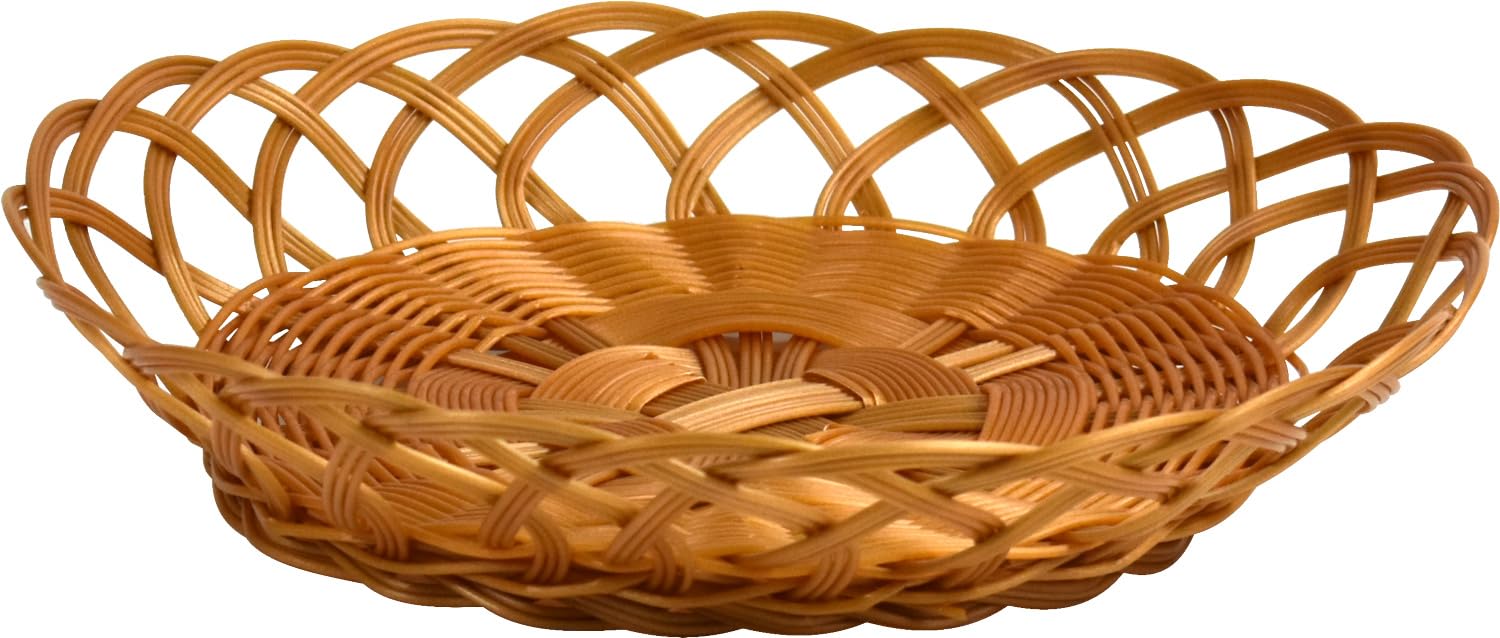 Handmade Round Woven Plastic Basket Tray 30cm (Single tray)