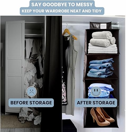 Miniatura 3 de Homie Gear - Organizador para colgar en la pared, 4 estantes de almacenamiento, sistema de almacenamiento de organización de armarios para gorras,