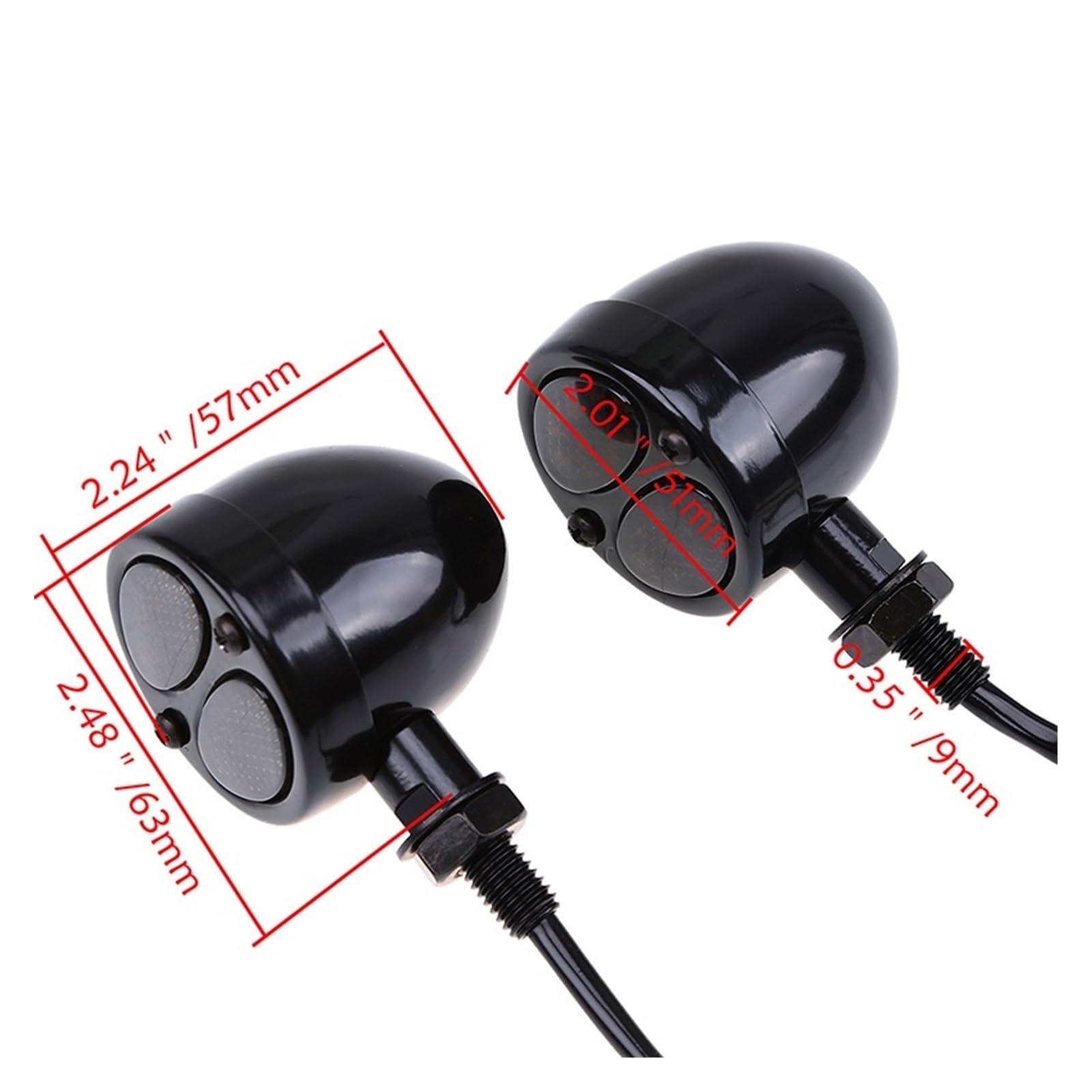 Genérico Intermitentes motos Intermitentes motos LED motocicleta para lámpara de señal para doble lente rojo amarillo Universal motocicleta Flash