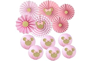 Pink and Gold Minnie Mouse Party Supplies 12Pcs