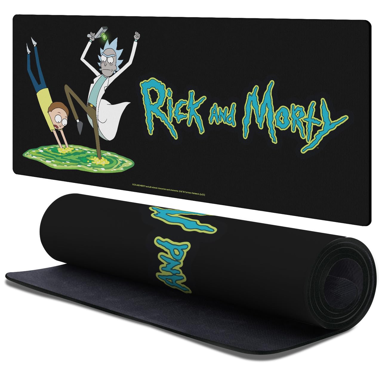 Head Case Designs Officially Licensed Rick and Morty Portal and Logo Graphics 37.4 x 15.75 x 0.16 inches (900 x 400 mm) - XL Gaming Office Desk PC Keyboard Mouse Mat Pad