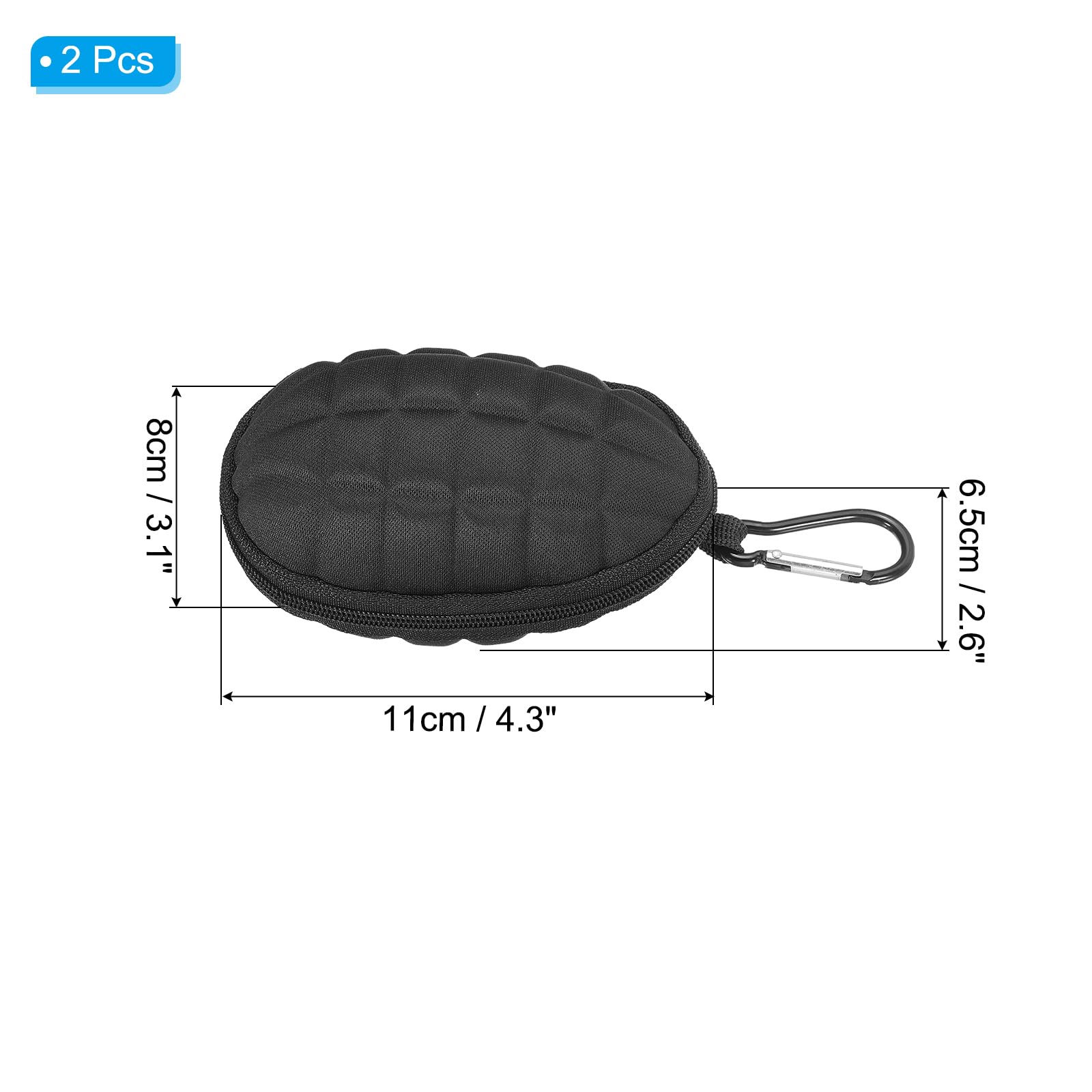 PATIKIL Billiard Accessories Storage Bag, 2pcs Chalk Case Bag Portable Clip-on Attaching Coin Purse Pool Billiard Accessory, Black