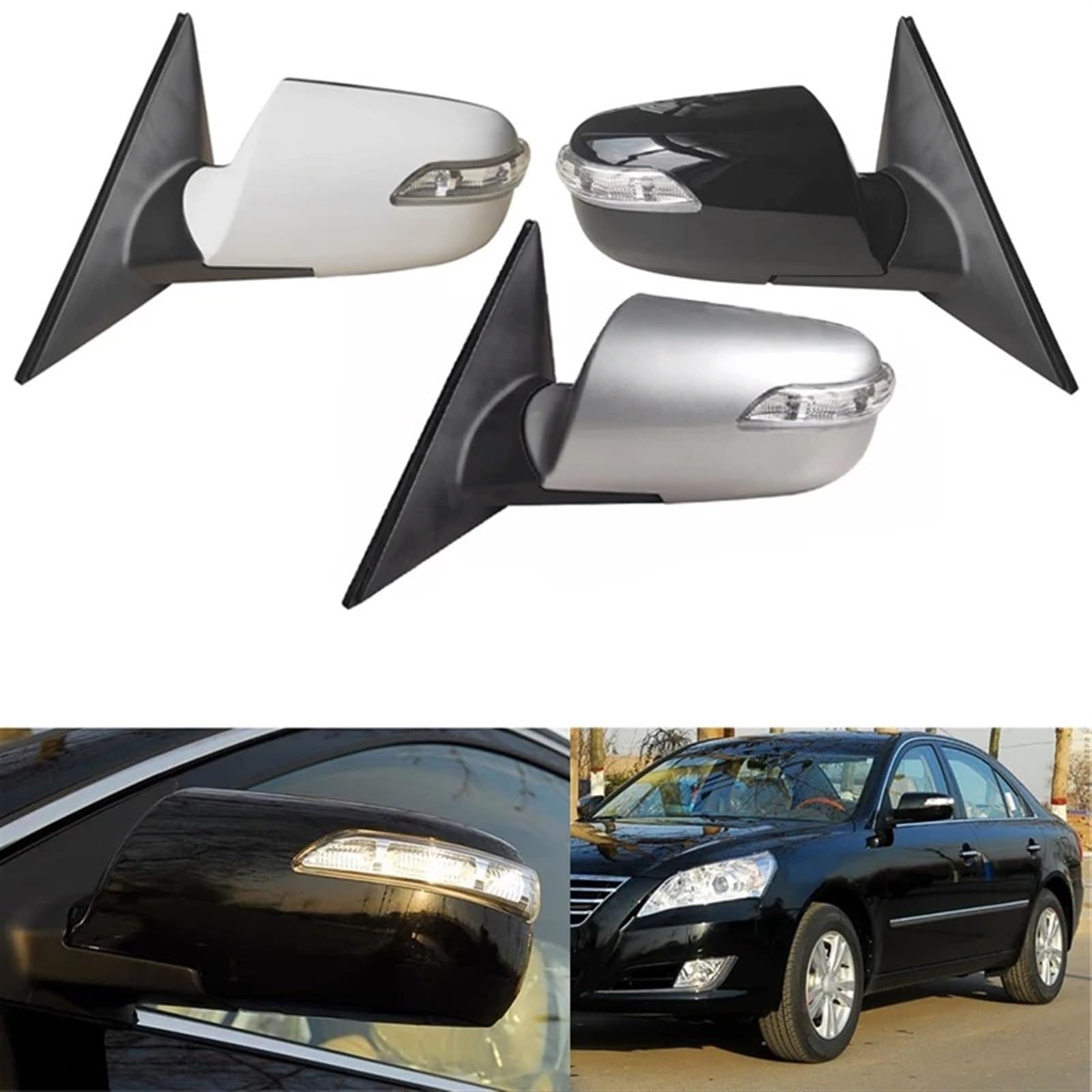 Specchietti Esterni Per Hyundai Per Sonata Indicatore Direzione Riscaldamento Elettrico Pieghevole Regolazione Elettrica Specchietto Retrovisore Esterno Automatico(D'argento,8 Wire Left)
