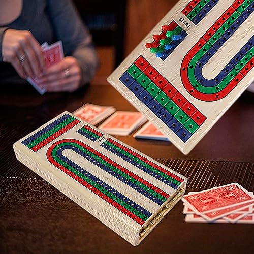 Juego de Mesa Plegable Cribbage Clásico de Madera miniatura 6