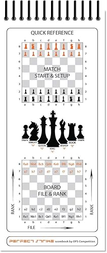 Miniatura 6 de Libro de puntuaciones de ajedrez perfecto con reglas e instrucciones de puntuación. Resistente. Calidad de archivo. Ideal para práctica y