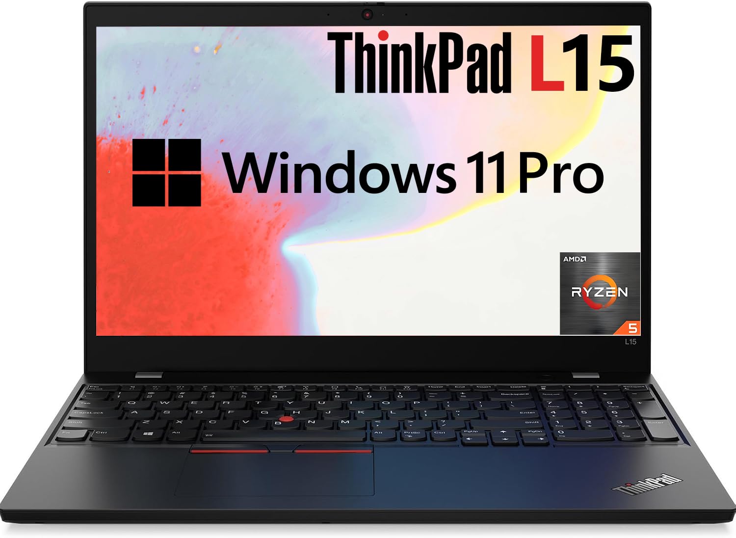 Lenovo ThinkPad L15 Gen 2 Laptop Professional, 15,6" HD, AMD Ryzen 5 5600U, 16 GB di RAM, SSD da 512 GB, tastiera QWERTY americana, Windows 11 Pro (ricondizionato)