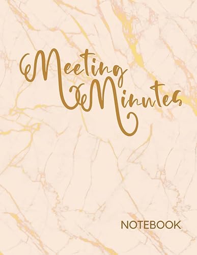 Meeting Minutes Notebook: Cute Pink Meeting Notebook for Recording Minutes with Room for Notes &amp; Action Items