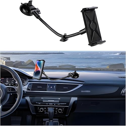 Miniatura 1 de Mandark Soporte de teléfono para automóvil, fuerte ventosa, soporte para teléfono inteligente para salpicadero, ventana de parabrisas, accesorios de