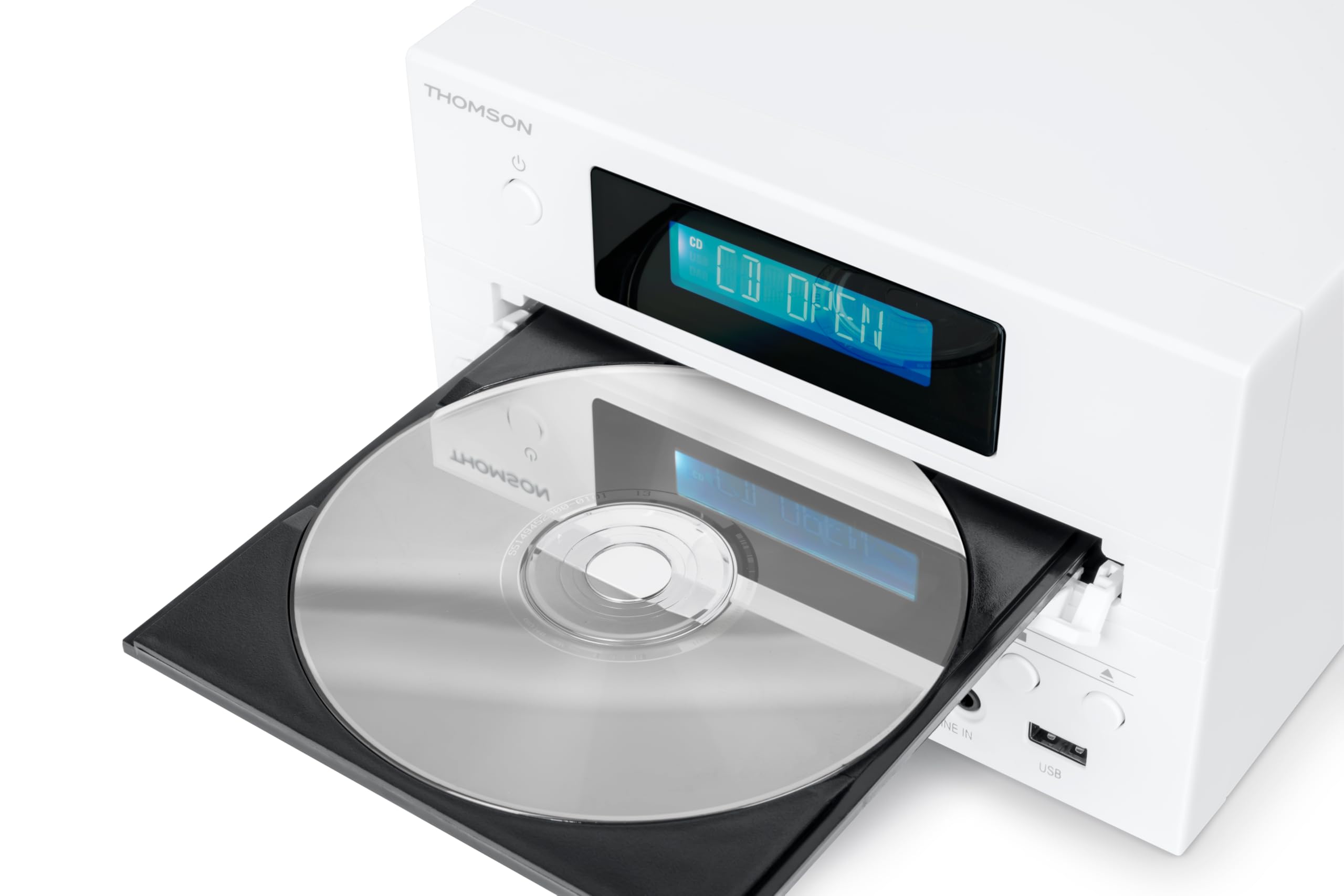 Microchaîne - THOMSON - COSY MIC121BT - Lecteur CD, Bluetooth, Radio FM, MP3, USB - Bois et Blanc