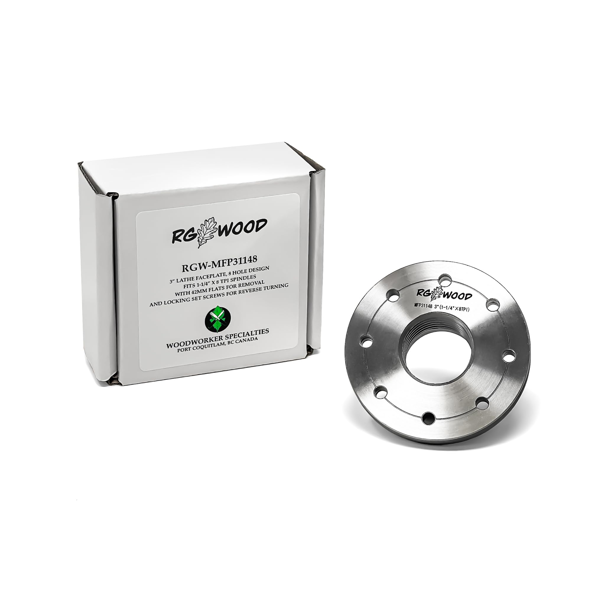 RGWOOD 3″ Heavy Duty Woodlathe Face Plate for 1-1/4" x 8 TPI Spindles