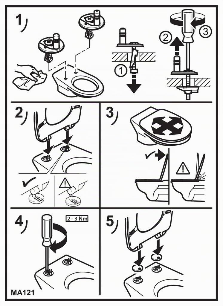 Bisagras para fijar el asiento del inodoro Duravit Roca Grohe V&B