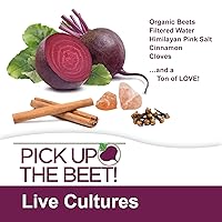 Vista 6 de Pick Up The Beet Organic Beet Juice Kvass with Live Probiotics, Vegan - Natural Nitric Oxide Boost, Fermented Beet Tonic, Sugar Cravings Support, 32