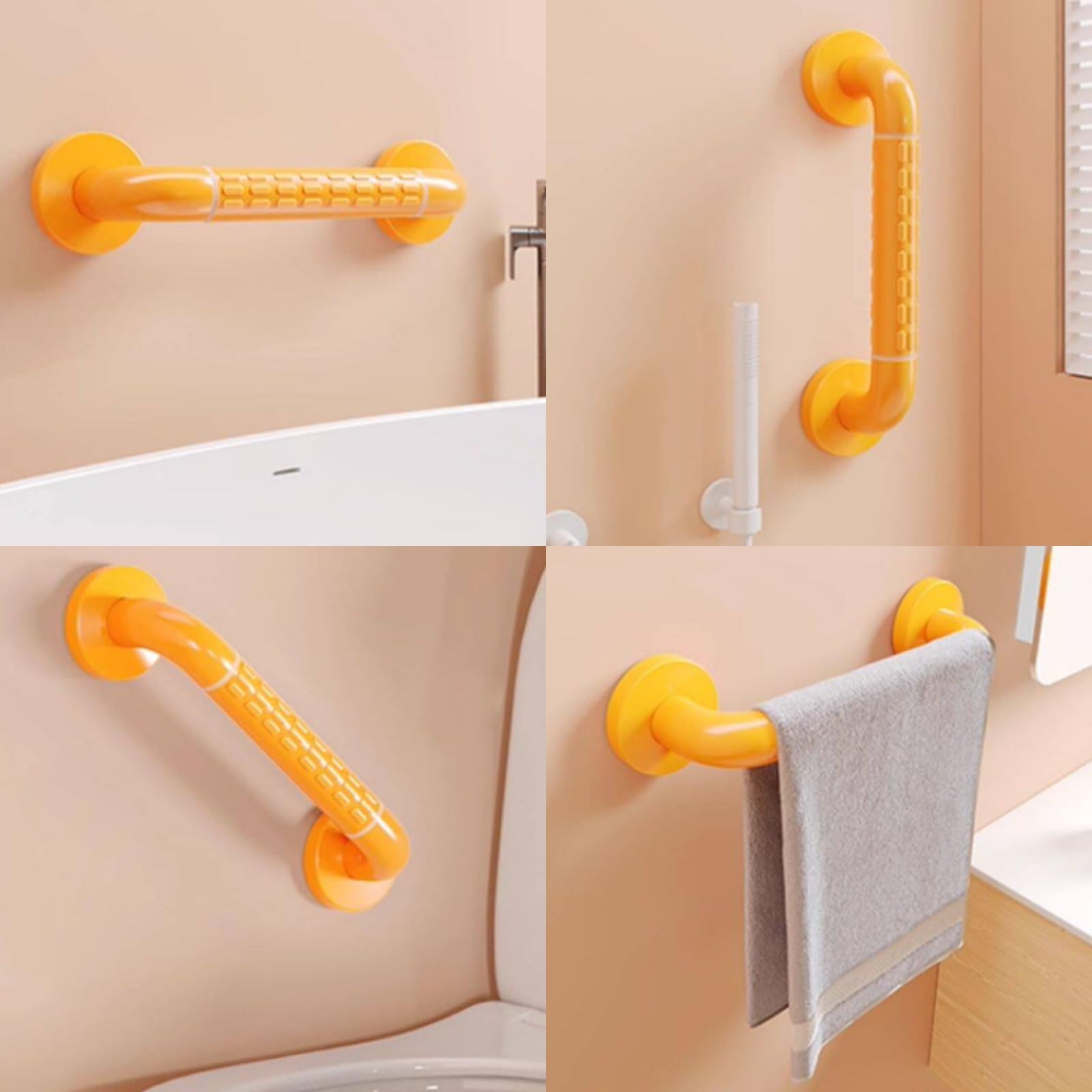 Barras De Apoyo para Ducha, Resistentes, Antideslizantes, para Baño. Barras De Apoyo para Personas con Discapacidad, Ideales para Bañera, Ducha E Inodoro.(48cm)