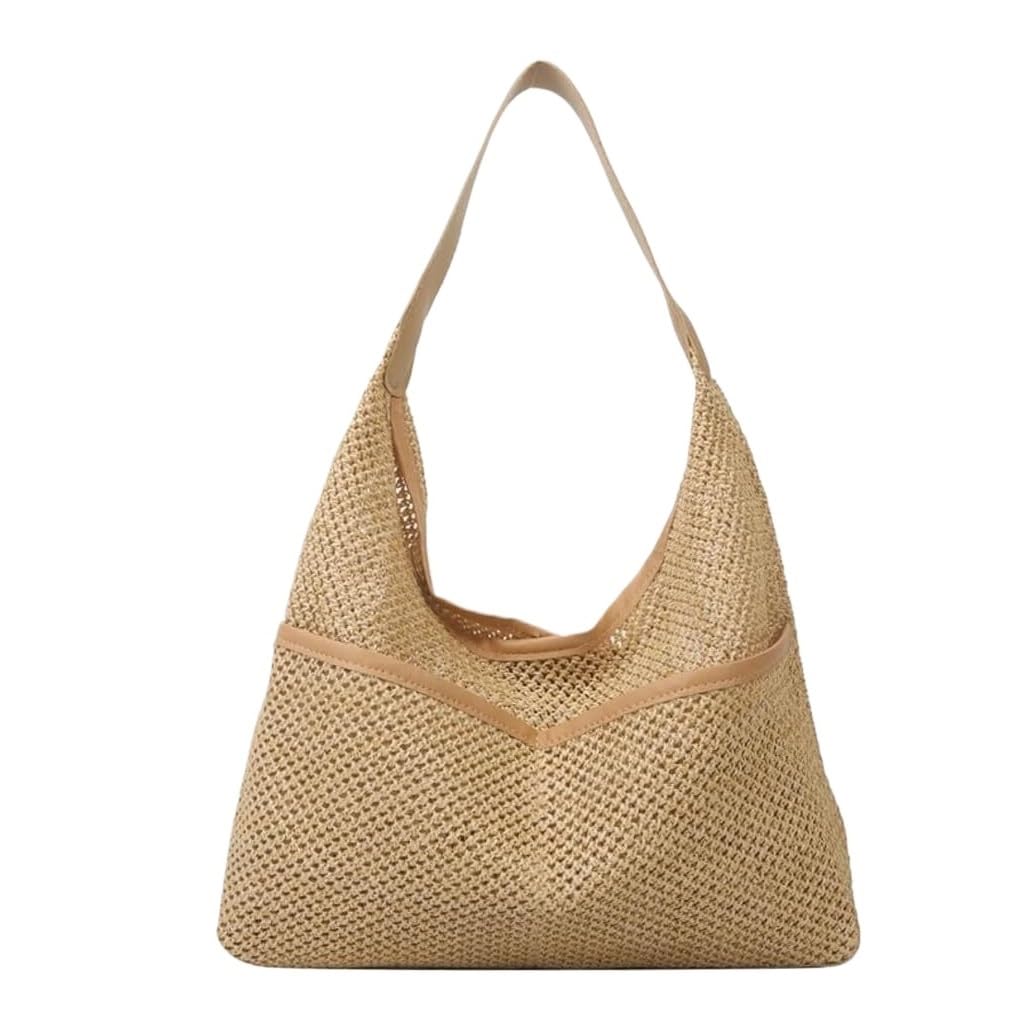 Bolso Paja Mujer Verano Bolsos De Paja para Mujer, Bolso Hobo De Paja De Verano, Bolso De Playa, Bolso De Mano Bolso de Playa(Color:A)