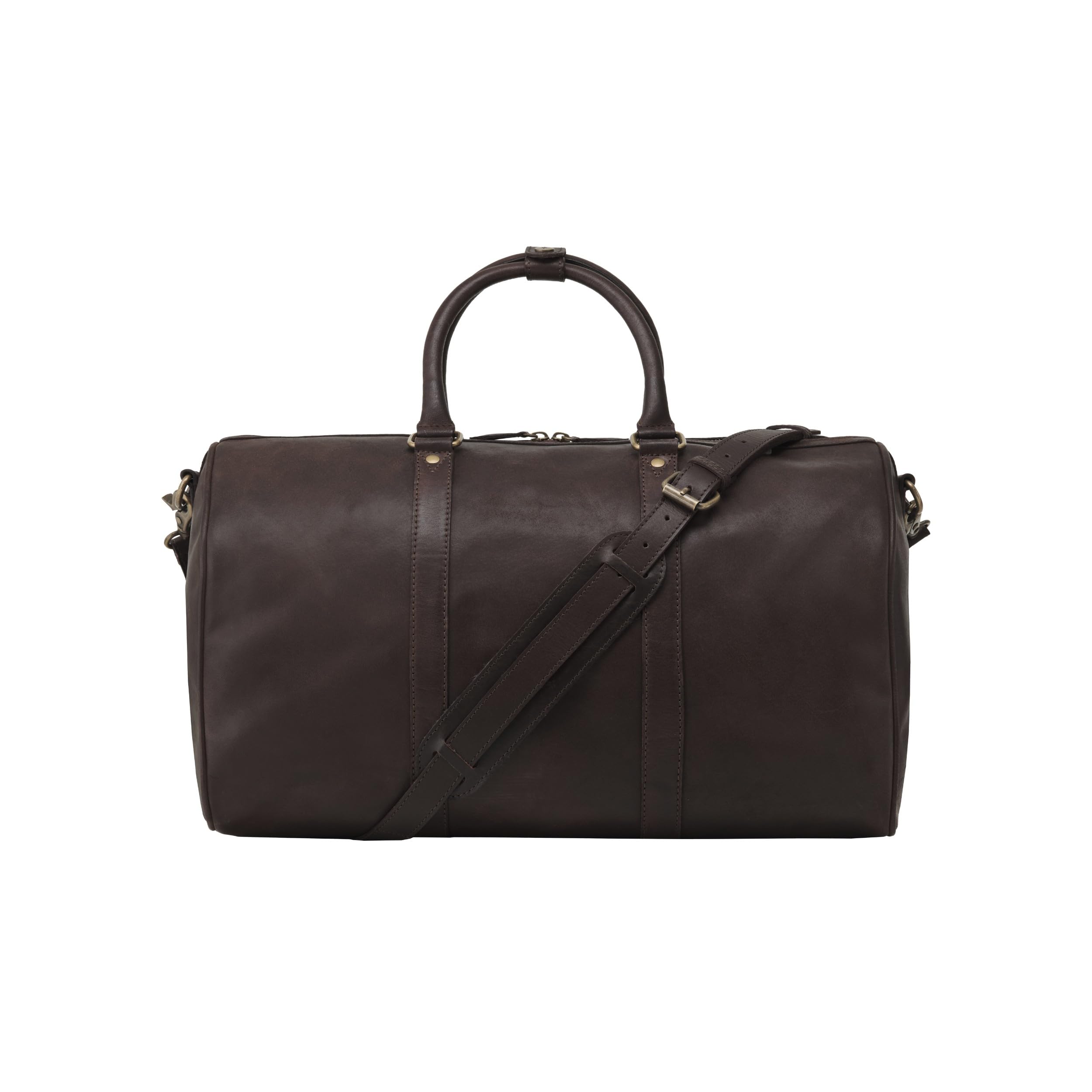 DRAKENSBERG Skórzana torba weekendowa "James" (45 cm) - kompaktowa, mała torba podróżna, torba sportowa, damska i męska, oficjalny bagaż podręczny lotu, 25 l, kawowo-brązowy, Klasyczny