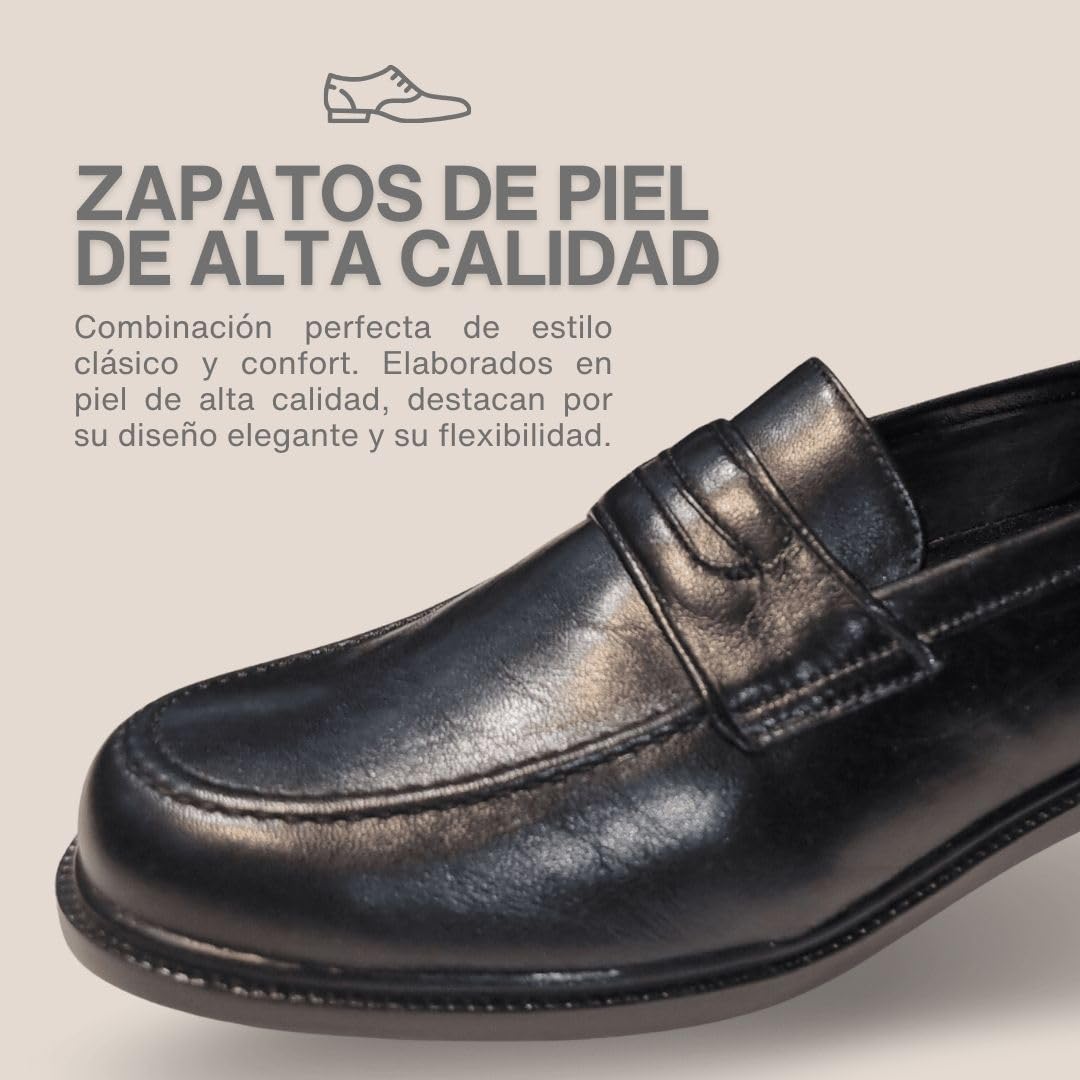 Ariadna Sánchez Zapatos de Vestir Piel Orrin, Mocasines Cómodos y Clásicos, Suela Antideslizante, Regalos Originales para Hombre
