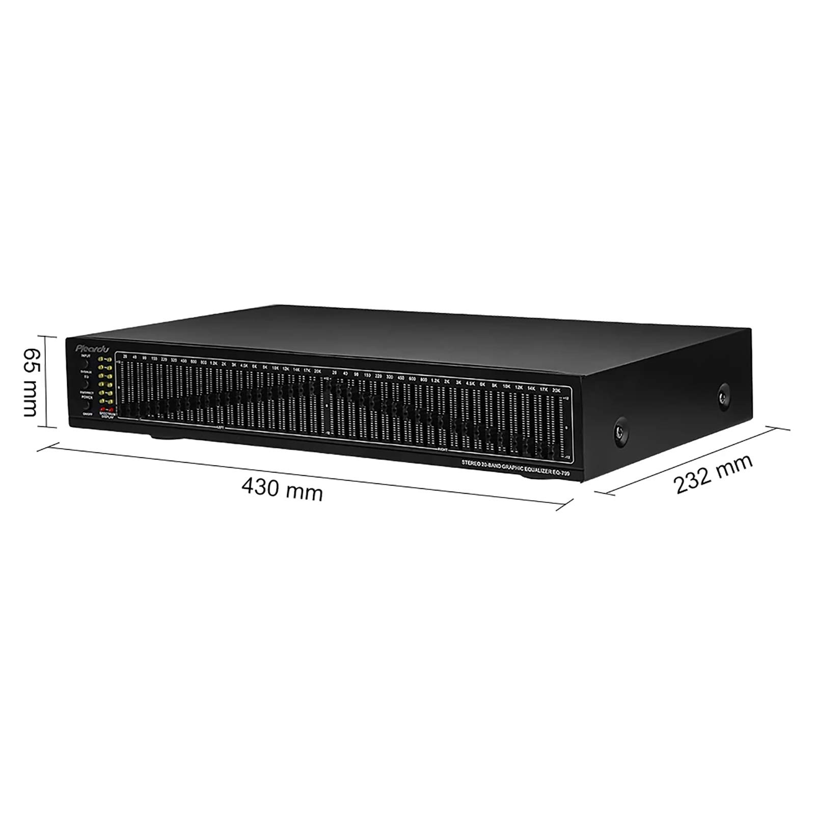 EQ-799 Ecualizador Estéreo Doble De 20 Segmentos, Preamplificador EQ Tono Agudos Medios Graves Ecualizador De 40 Vías Mezclador Equilibrado